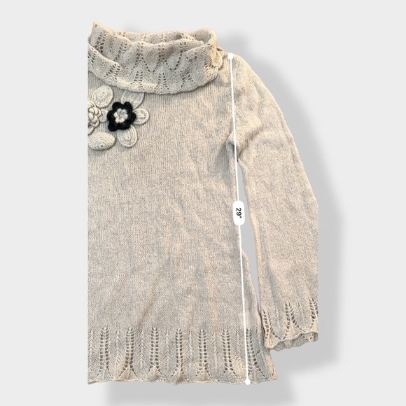 Max & Co Crochet floral appliqué Wool and Mohair Sweater Size‎ 40 - Picture 3 of 9